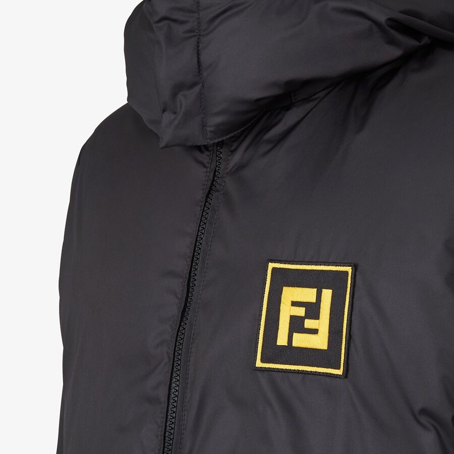 Black tech fabric down jacket - 3