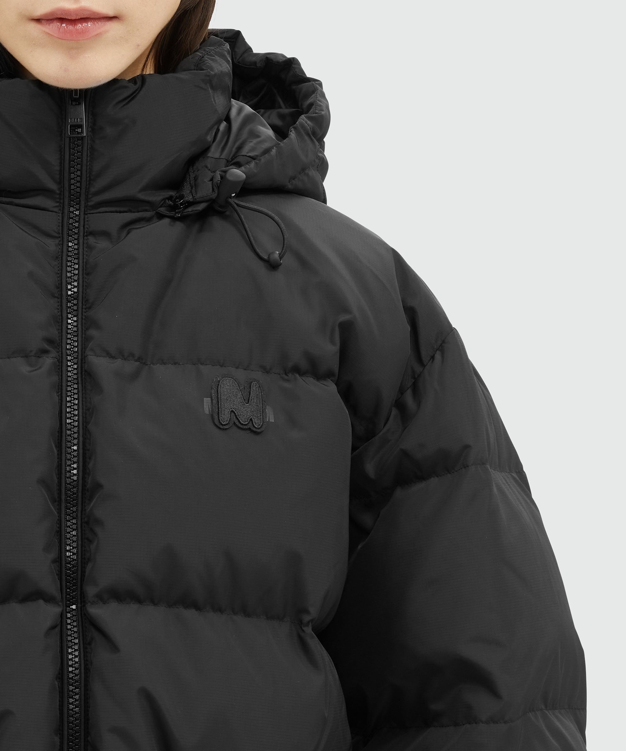 Black matte nylon "TheMwave" down jacket - 5