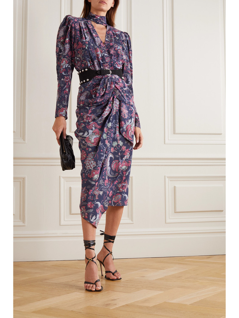 Isabel Marant Batozia Ruched Printed Silk-blend Crepe De Chine Blouse outlook