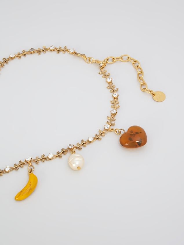 BRASS GLASS AND RESIN FOUND TREASURES NECKLACE - 3