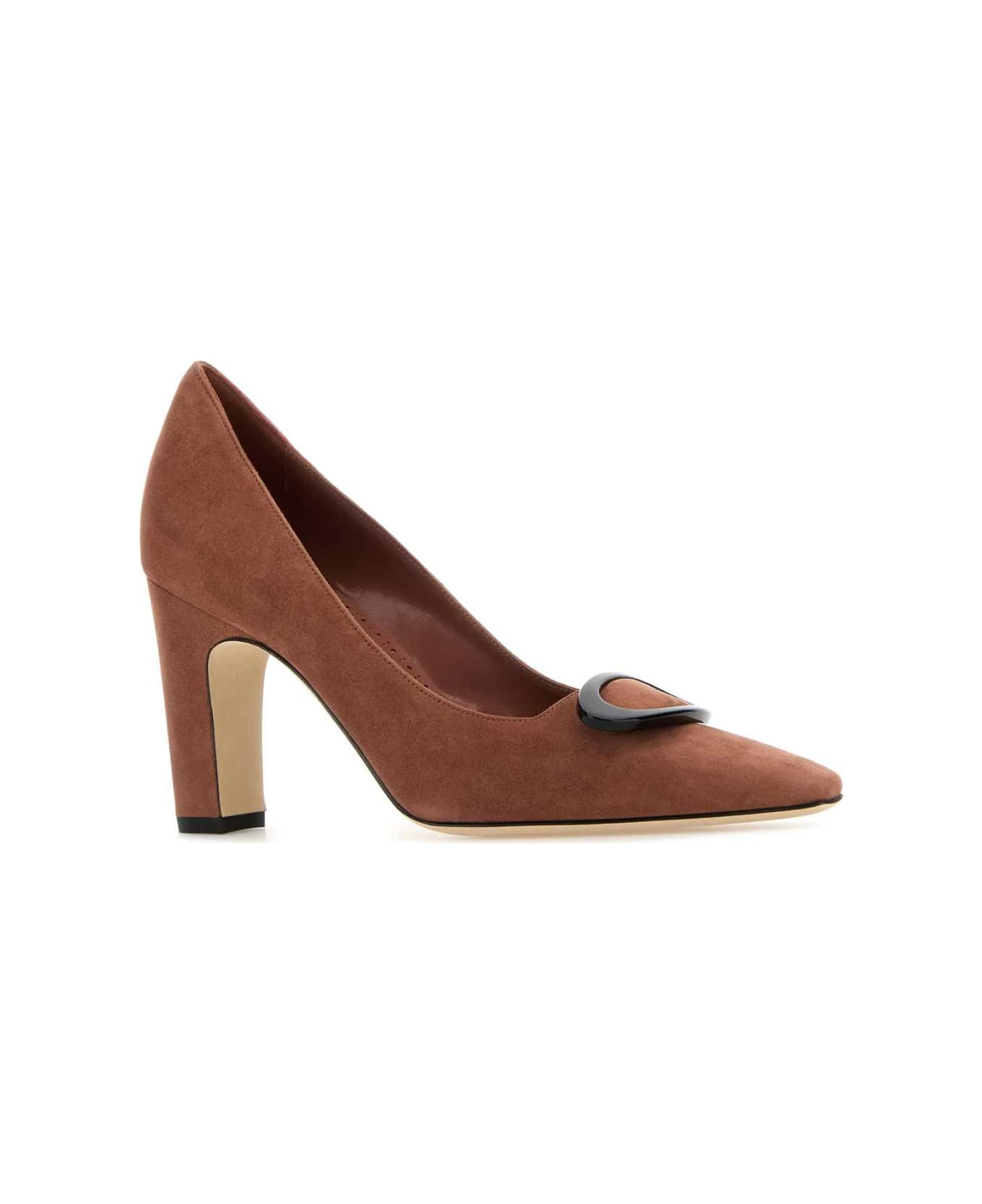 Dark Pink Suede Fenixhi Pumps - 2