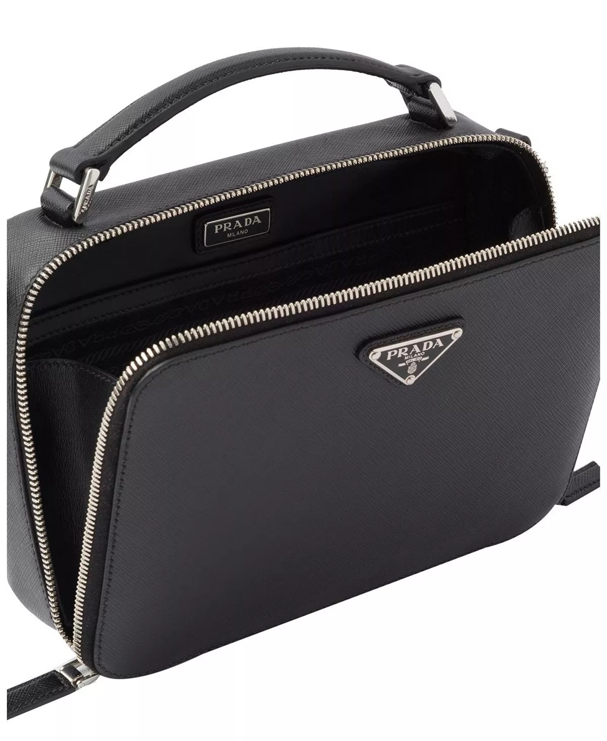 Medium  Brique Saffiano Leather Bag - 6