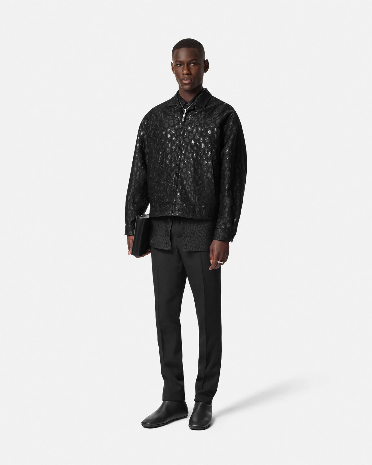 Leopard Jacquard Blouson Jacket - 2