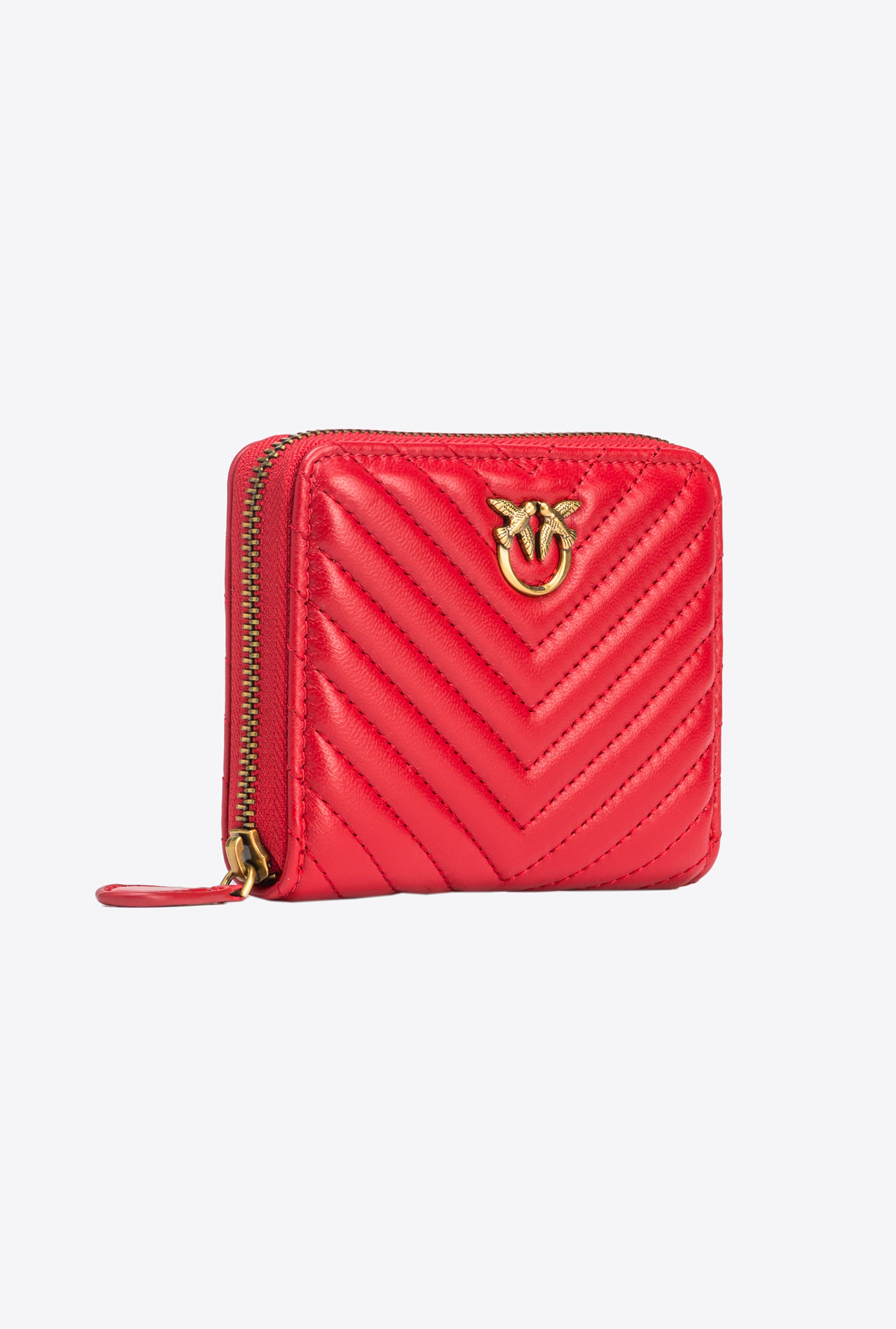 SQUARE QUILTED NAPPA LEATHER ZIP-AROUND PURSE - 3
