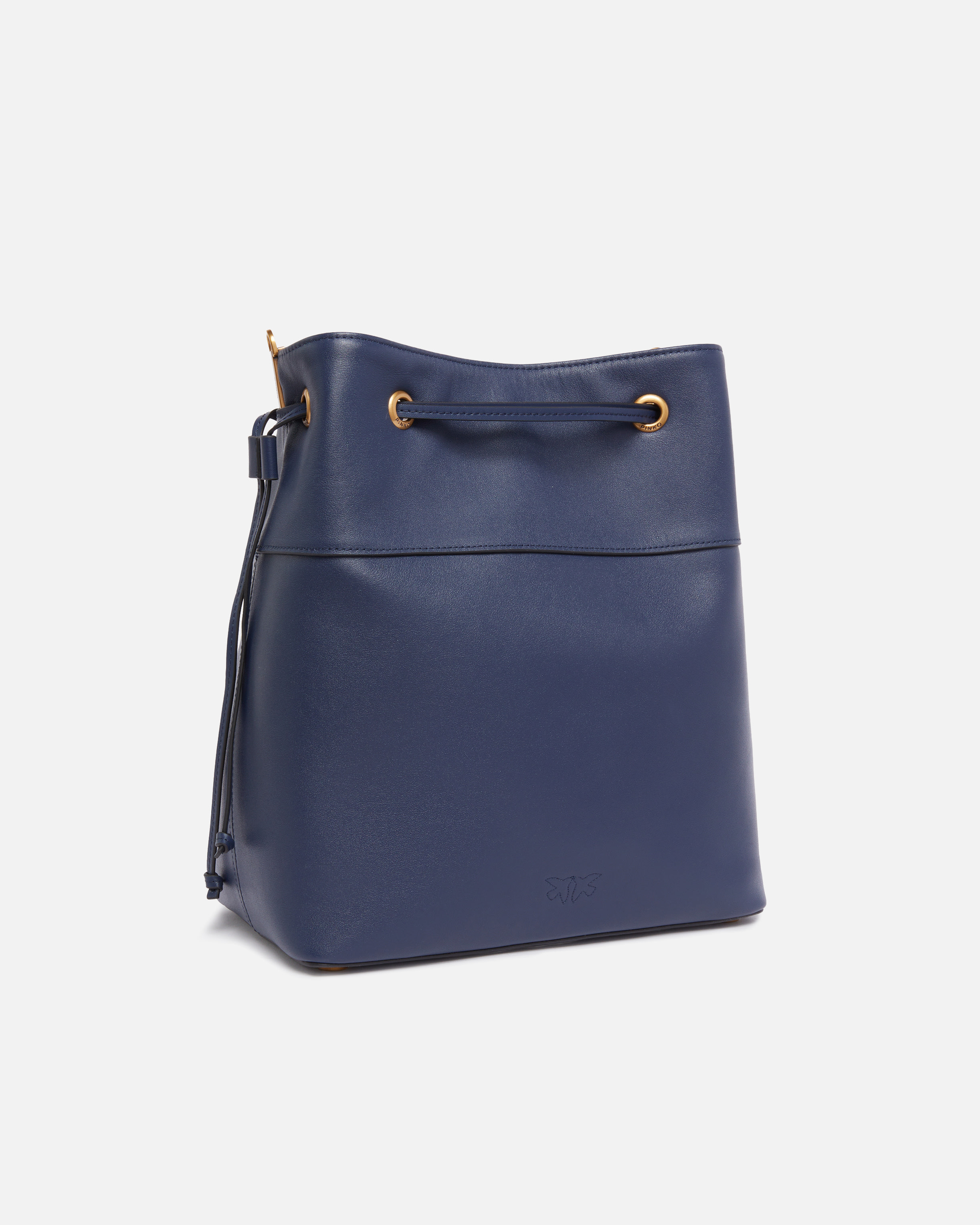 LEATHER BUCKET BAG WITH LOVE BIRDS LOGO - 2