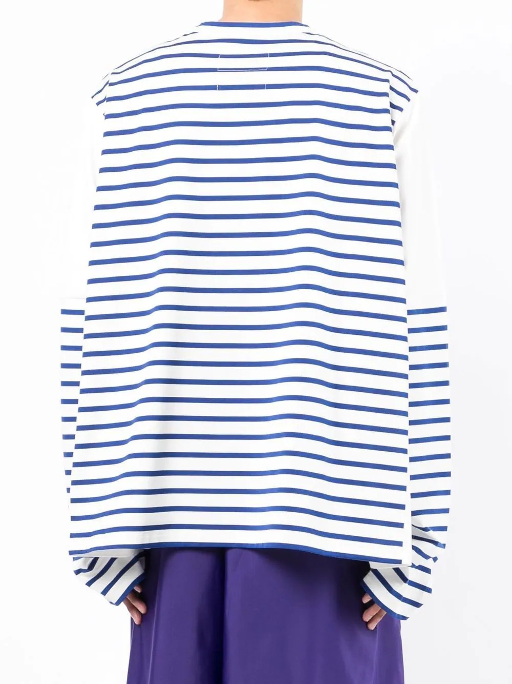 stripe detail crew neck jumper - 4