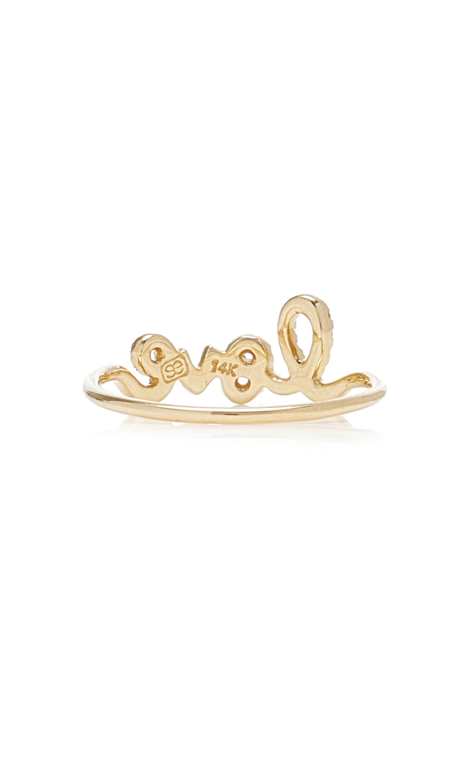 Love Script 14K Gold Diamond Ring gold - 5