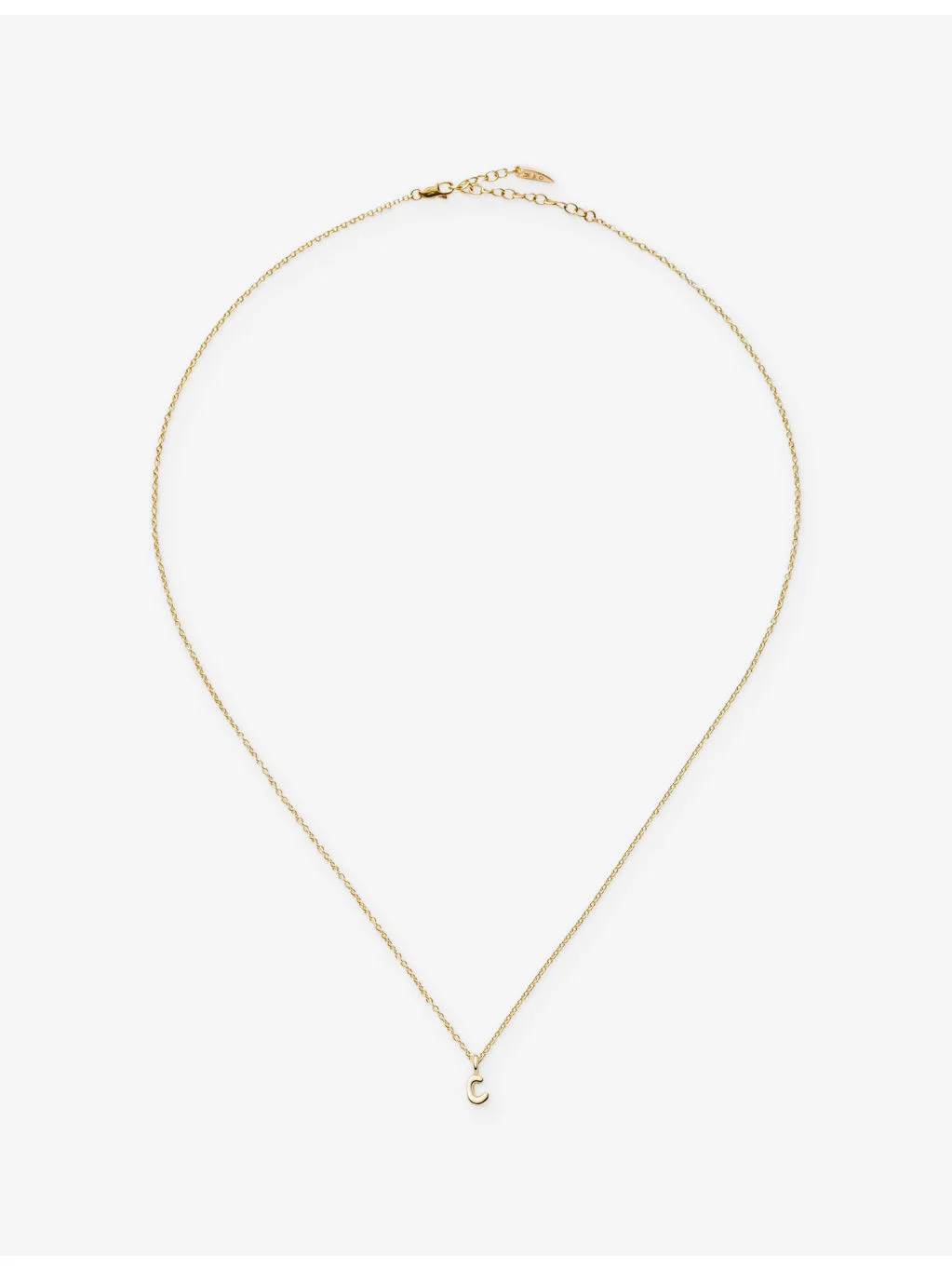 Fine Initial Mini C 14ct Yellow Gold Pendant Necklace - 1