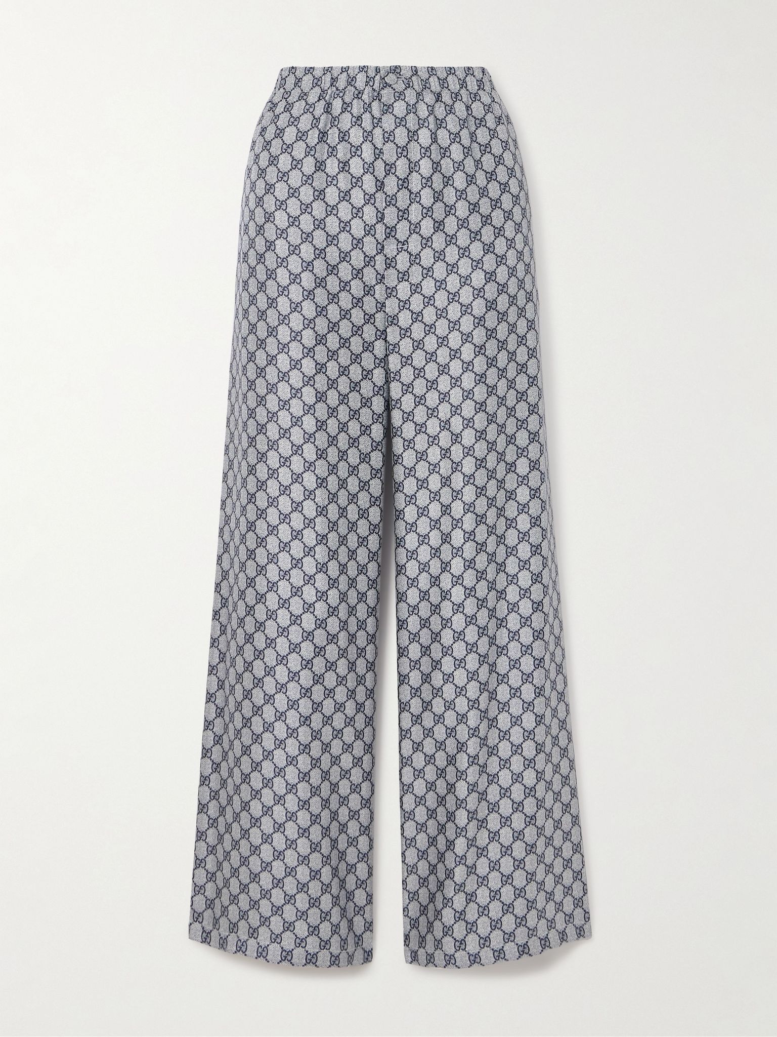 GG Supreme printed silk-twill pajama pants Blue - 1