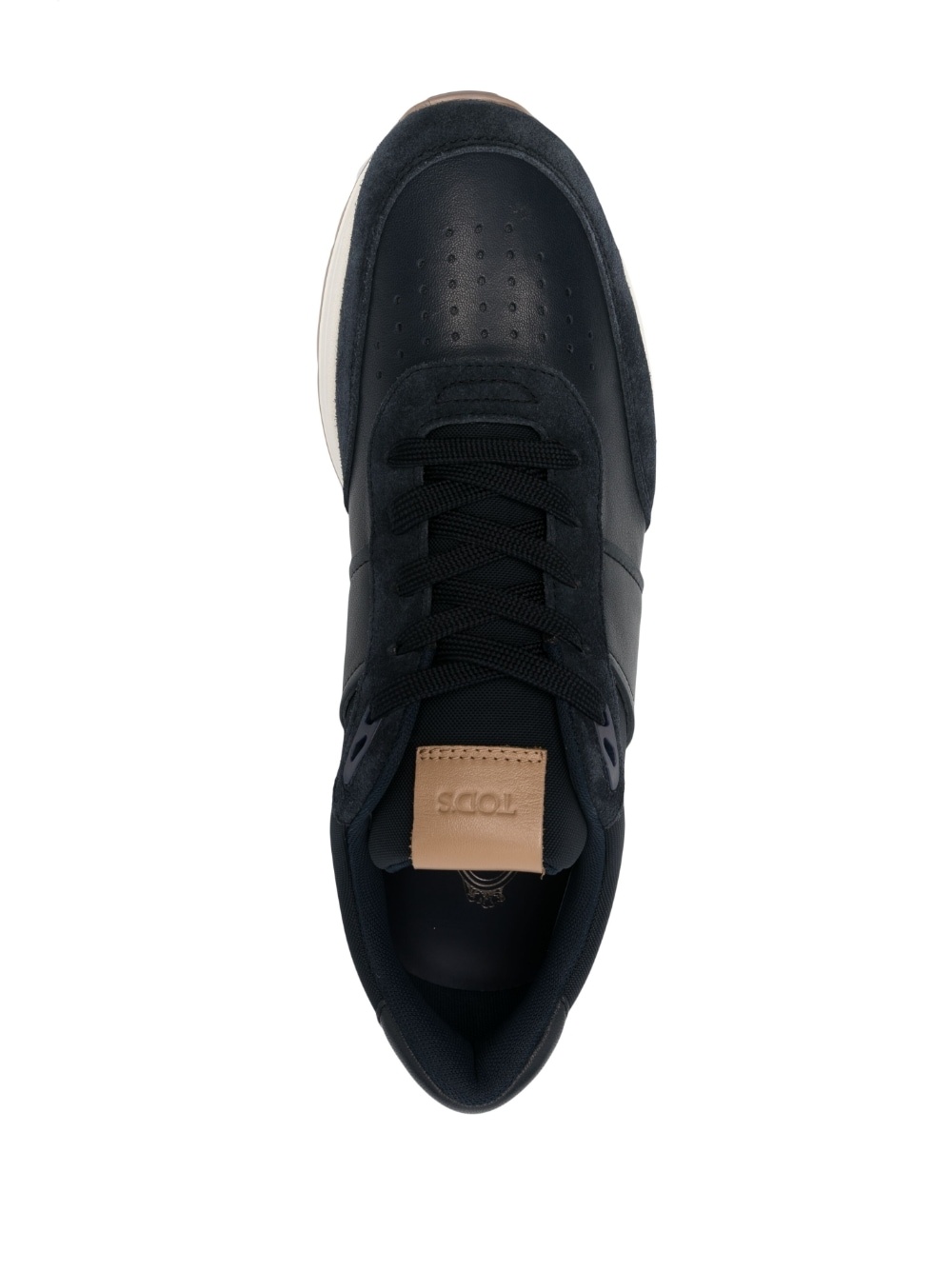 leather-trimmed low-top sneakers - 4