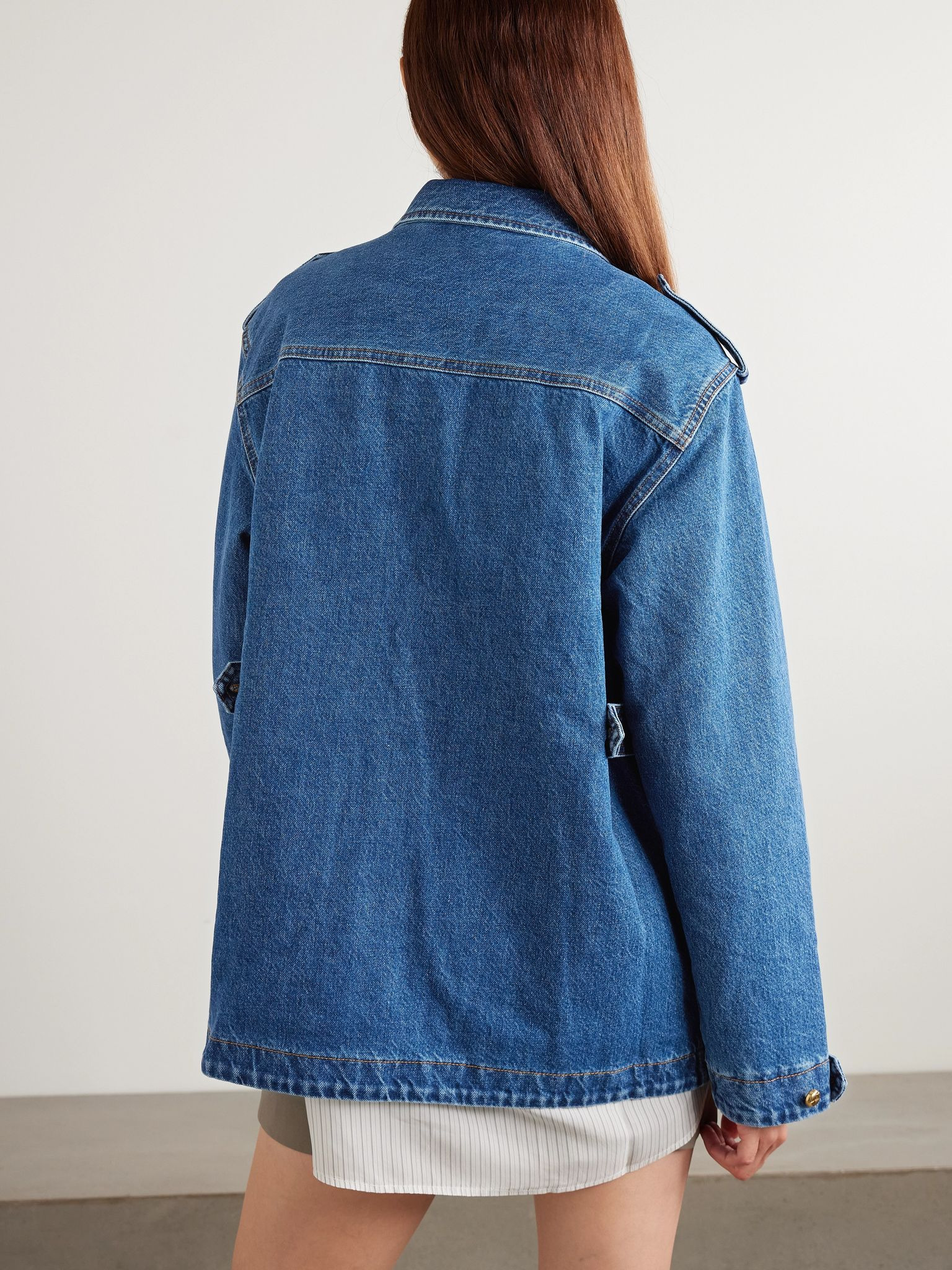 Sahariana padded denim jacket Mid denim - 4