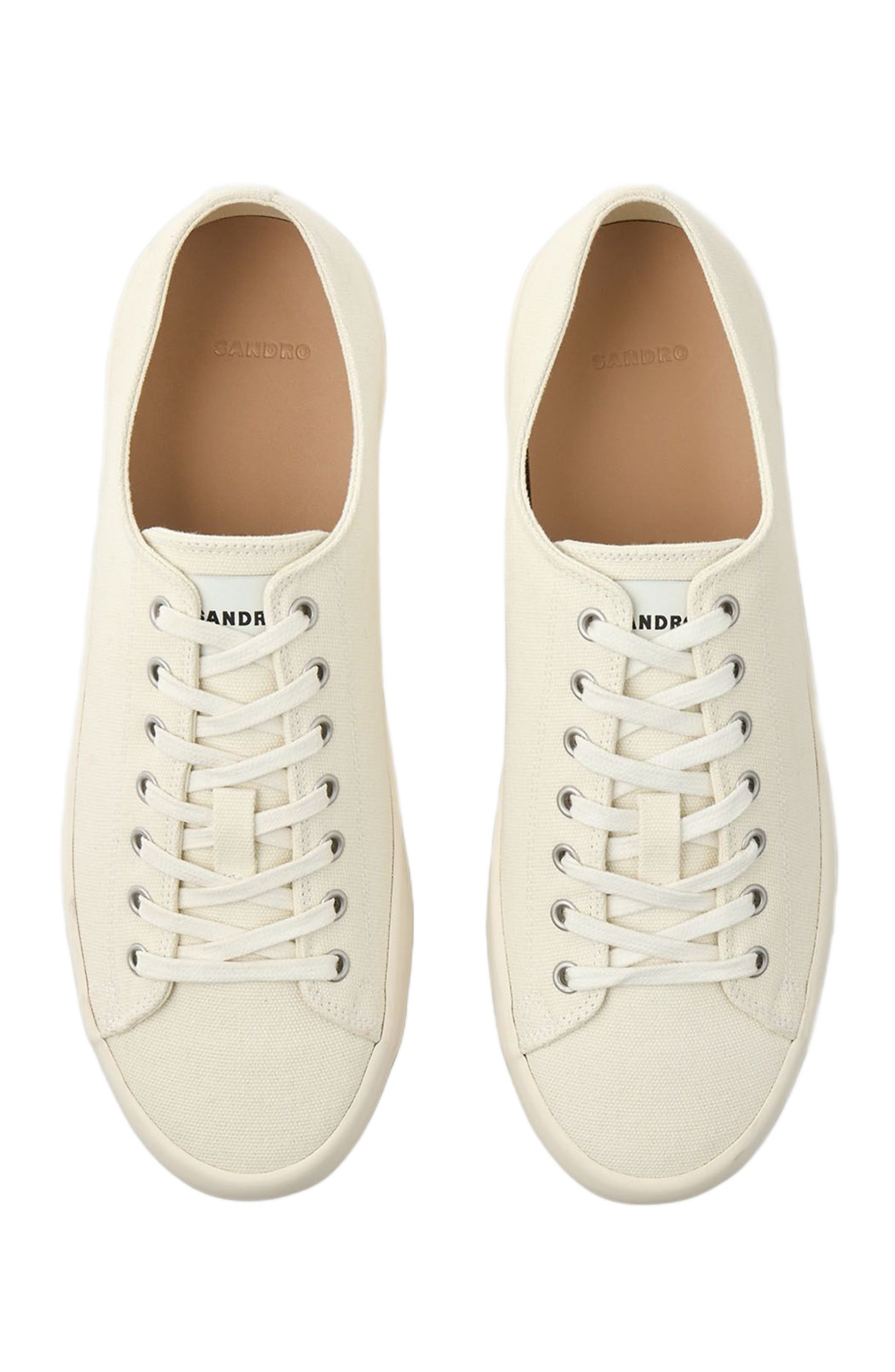 SANDRO Low-top canvas trainers in Off-White at Nordstrom - 3