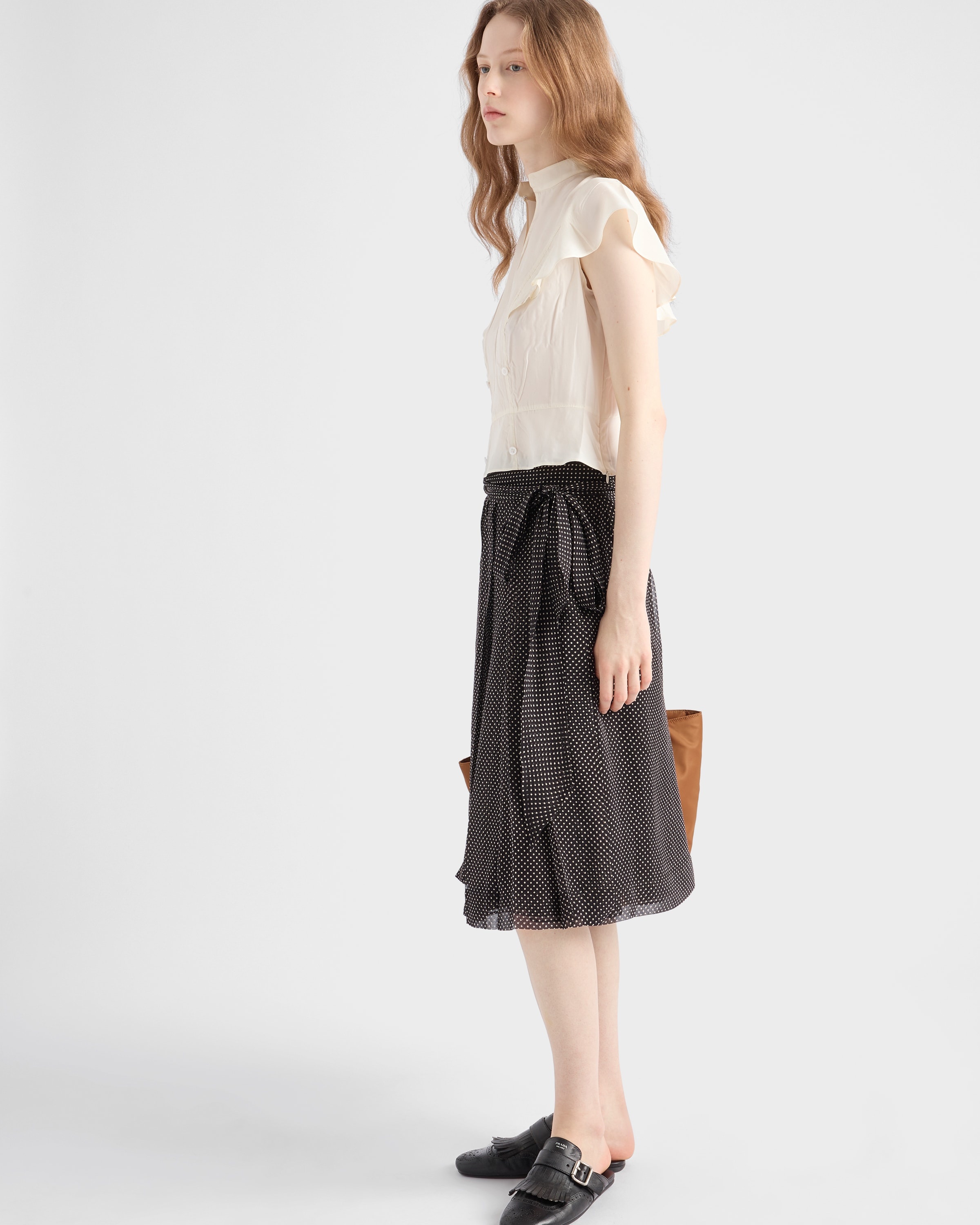 Printed chiffon wrap skirt - 6