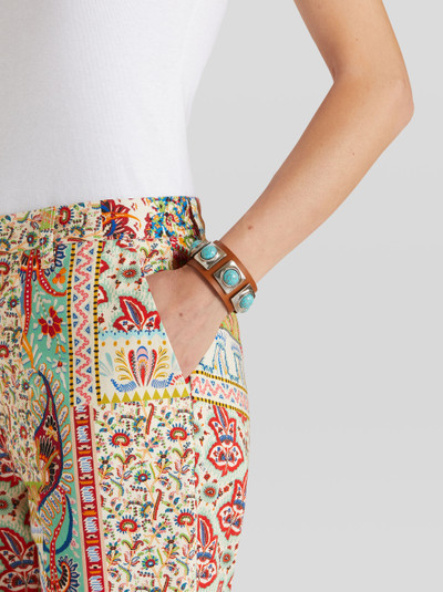 Etro MAXI LEATHER BRACELET WITH STUDS AND STONES outlook