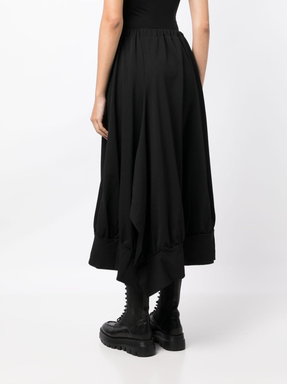 asymmetric high-waist midi skirt - 4