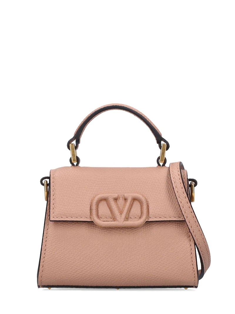 MICRO V SLING GRAIN LEATHER SHOULDER BAG - 1