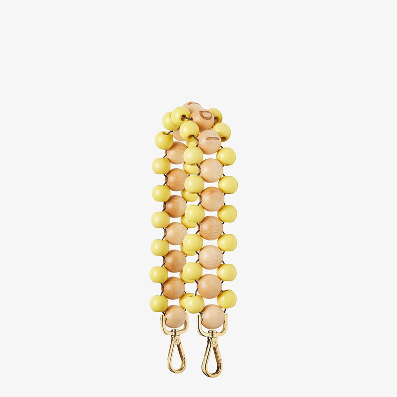 Mini Strap You Natural wood and broom yellow resin shoulder strap. 1