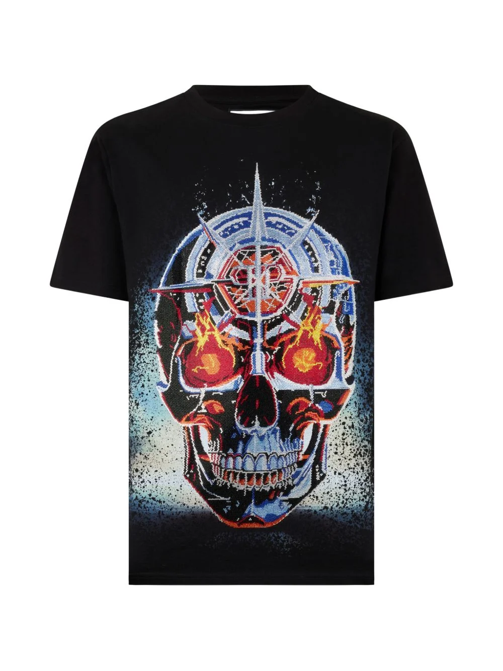 rhinestone-skull T-shirt - 1