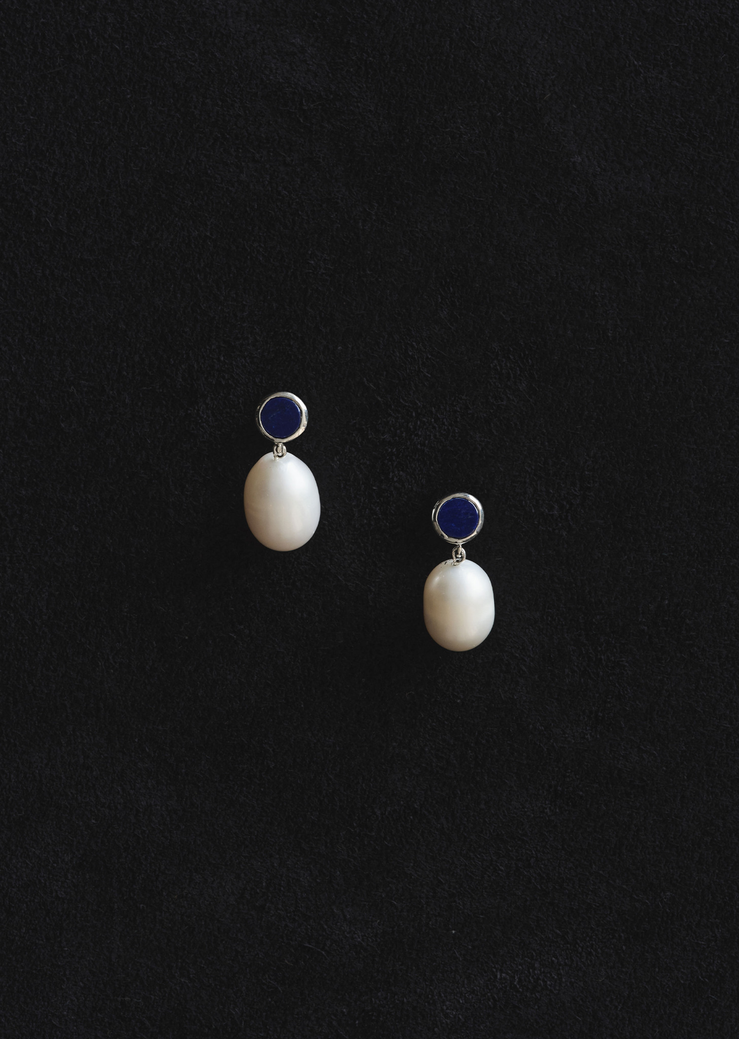 Neue Pearl Earrings — Lapis - 2