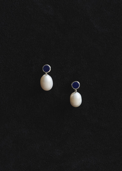 Sophie Buhai Neue Pearl Earrings — Lapis outlook