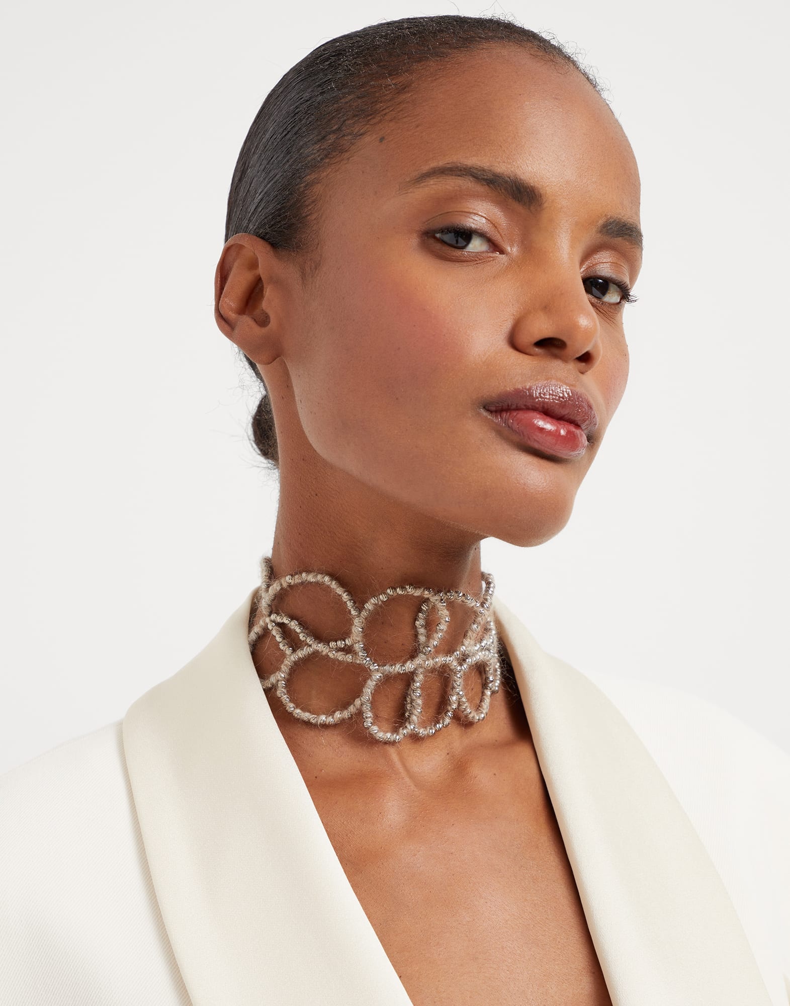 Ramage choker in Sterling Silver and mohair - 3