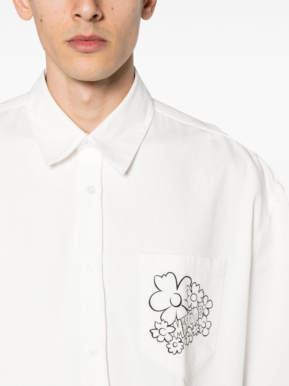 logo-print cotton shirt - 5