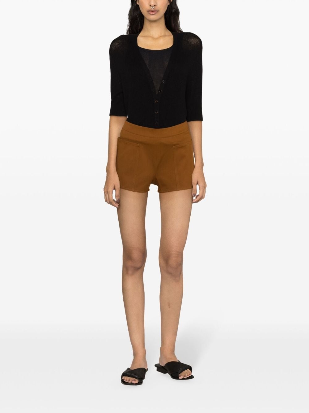 mid-rise gabardine shorts - 2