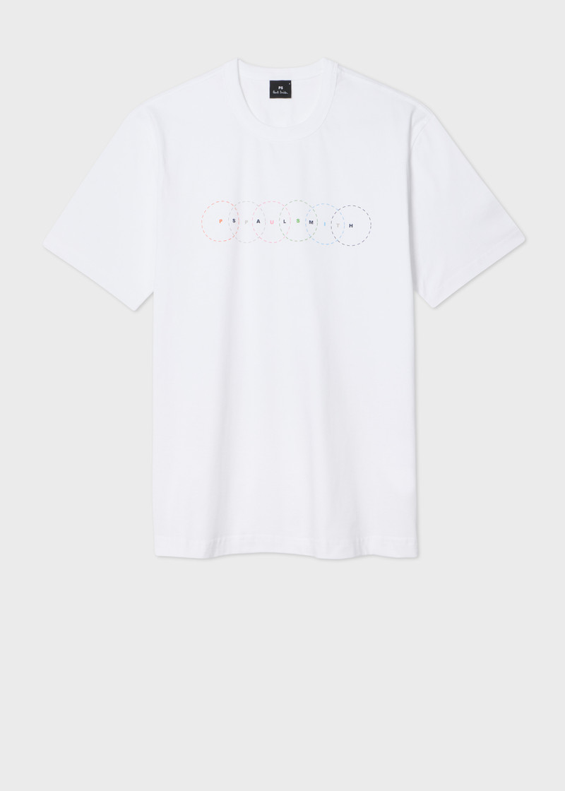 White Multi Circles Print T-Shirt 1