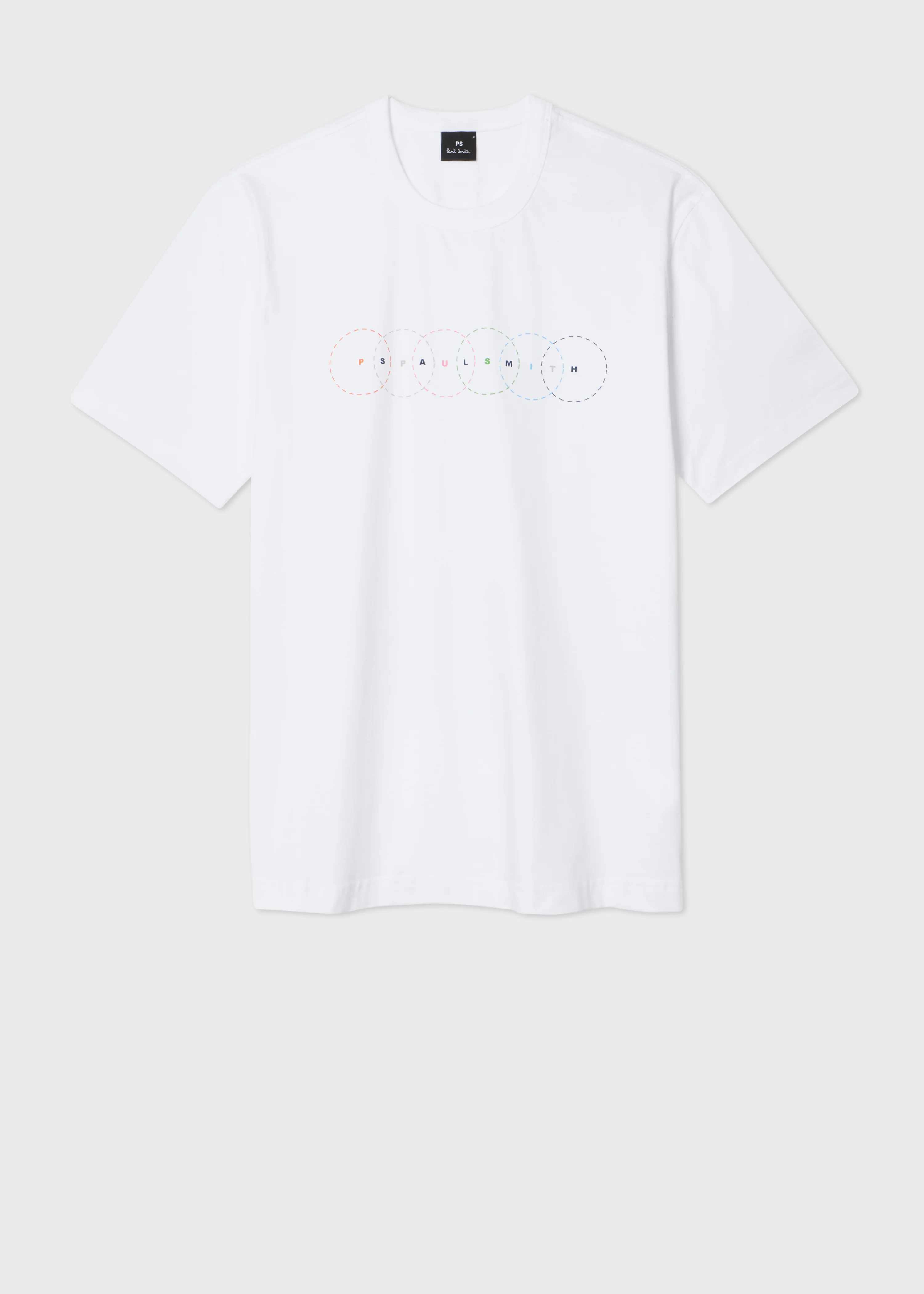 White Multi Circles Print T-Shirt - 1