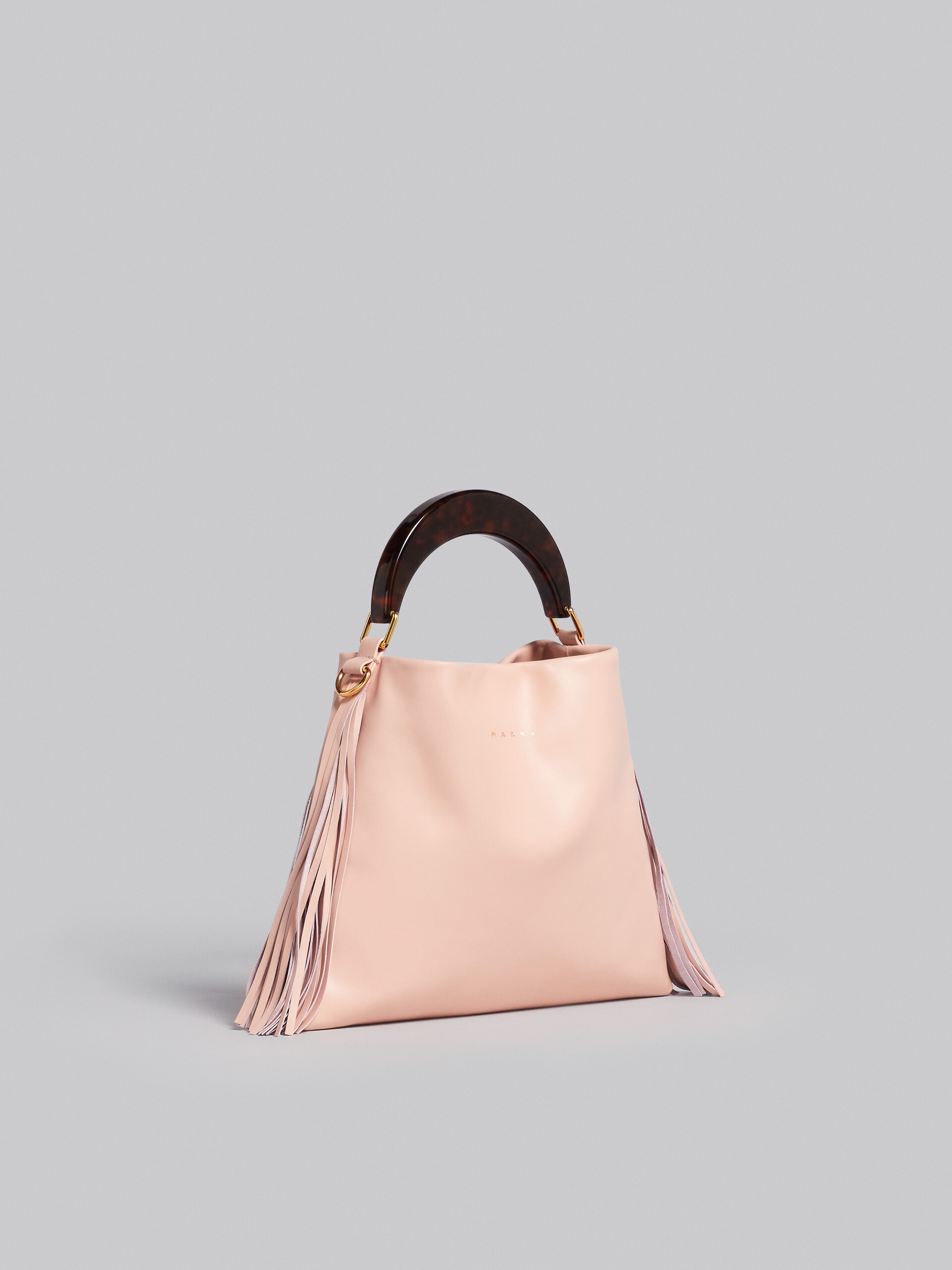 VENICE SMALL BAG IN PINK LEATHER WITH FRINGES - 6