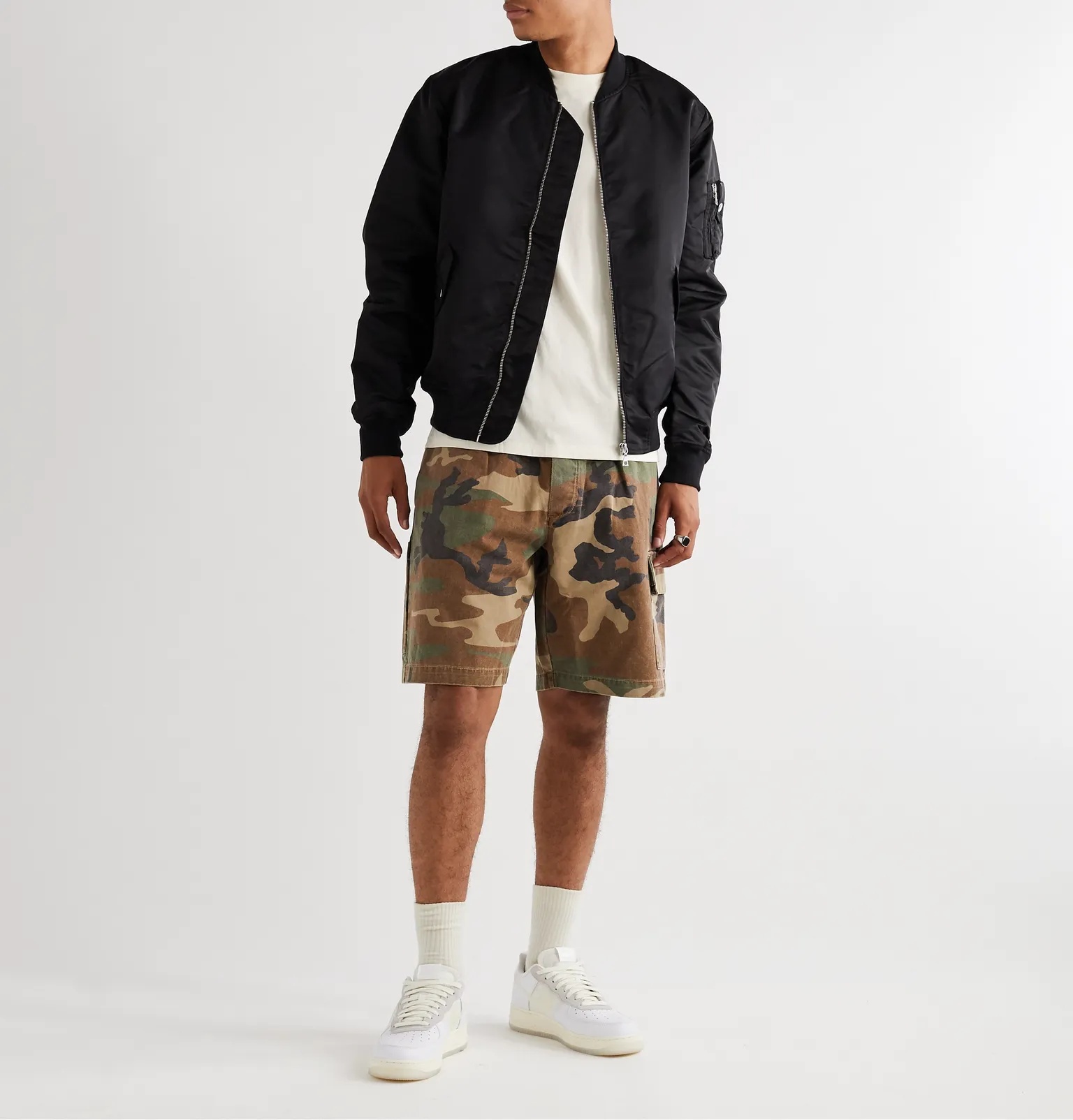 Camouflage-Print Cotton-Twill Drawstring Cargo Shorts - 2