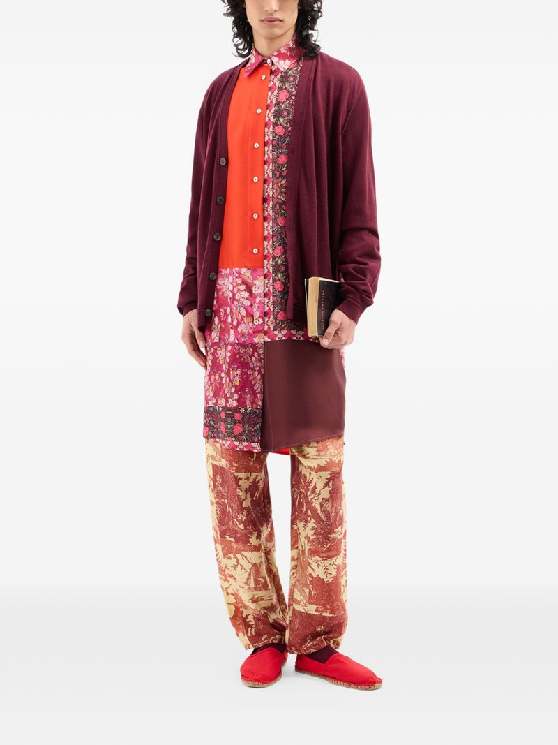 Tricot toile print V-neck cardigan 3