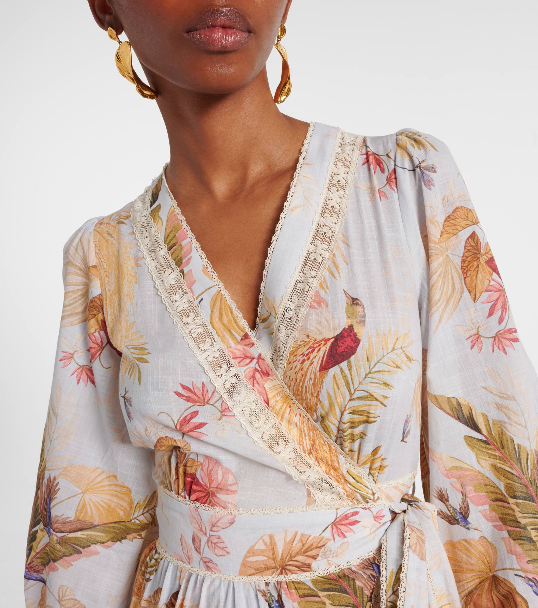 Ascension floral ruffled cotton midi dress - 4