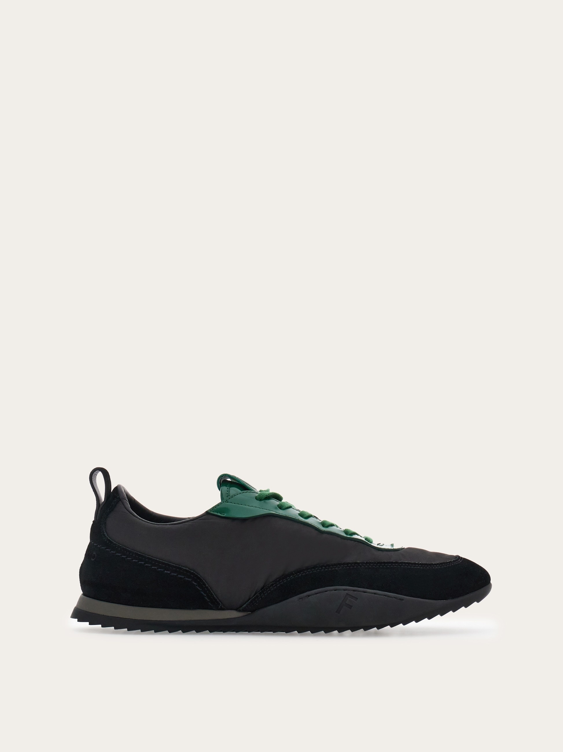 Sneaker with patent leather trim - 1