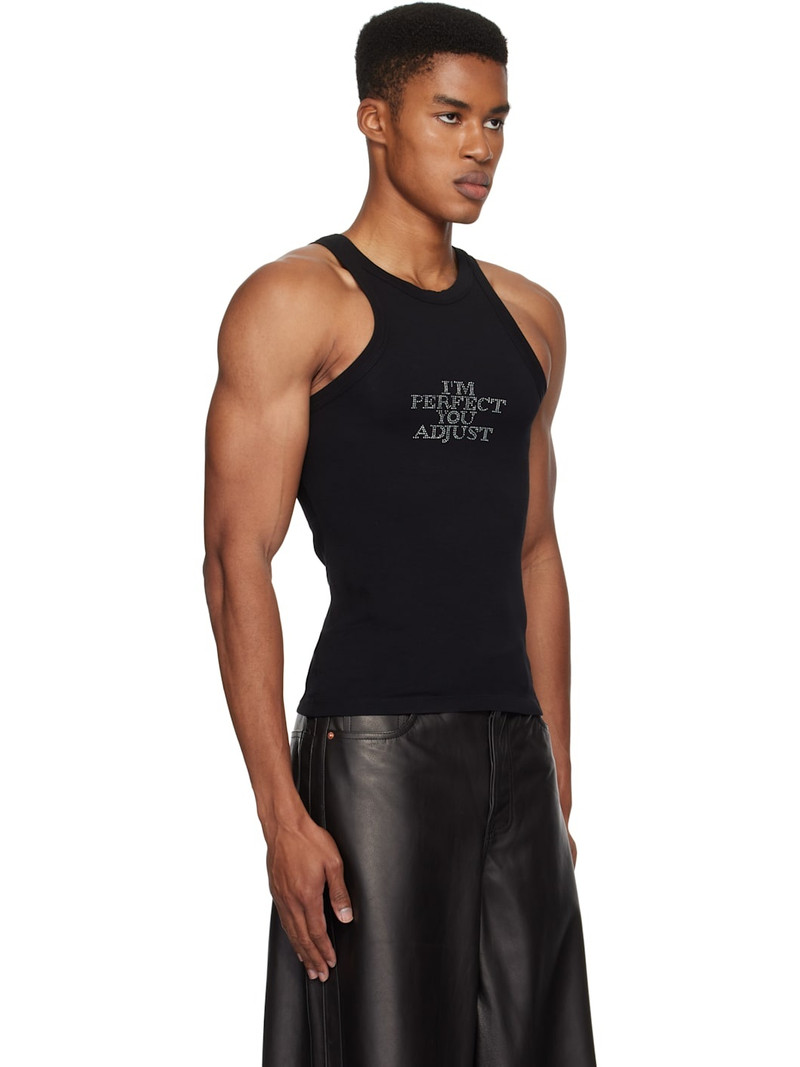 VETEMENTS Black 'I'm Perfect You Adjust' Tank Top outlook