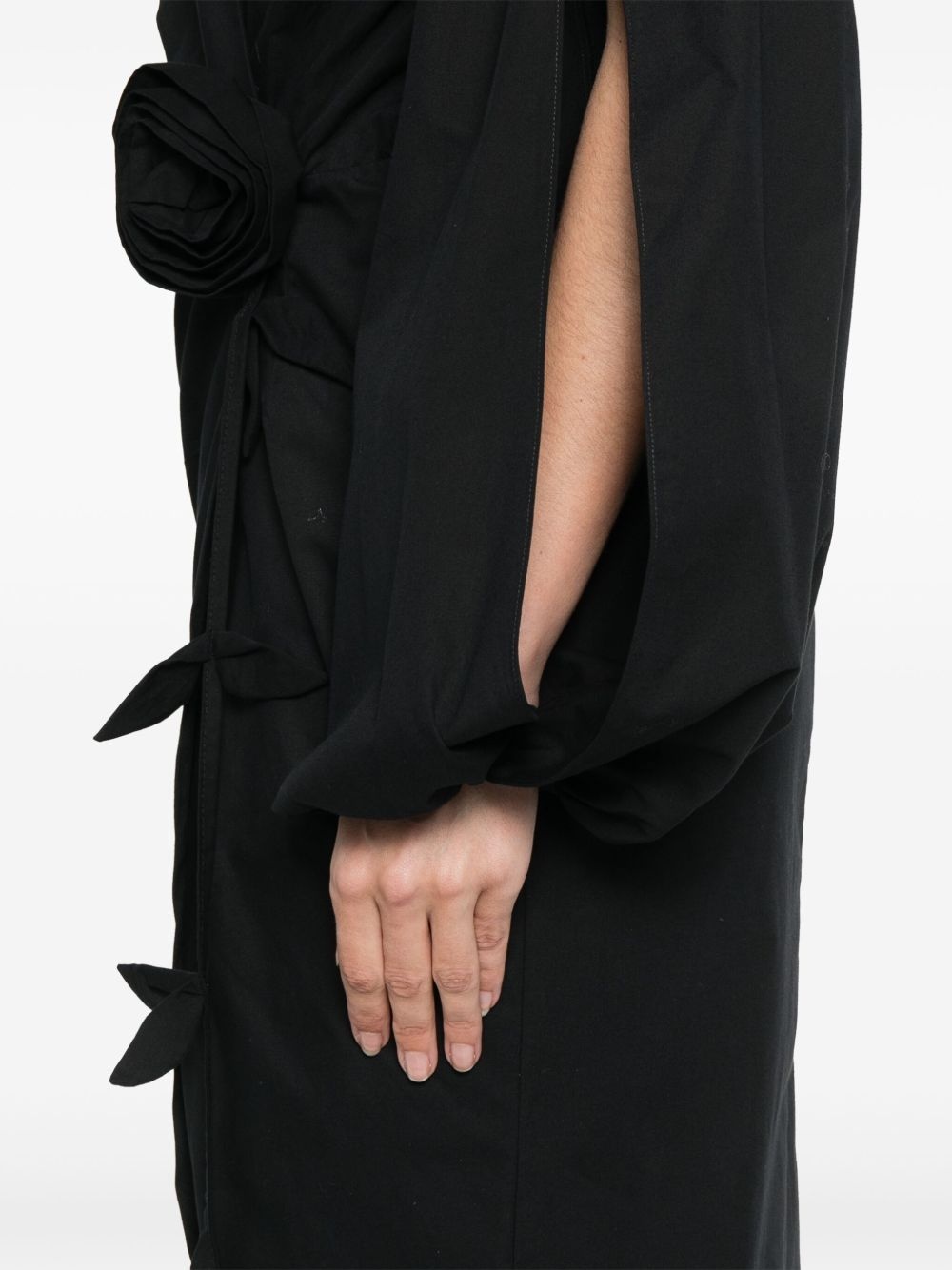 floral-appliqué midi dress - 5