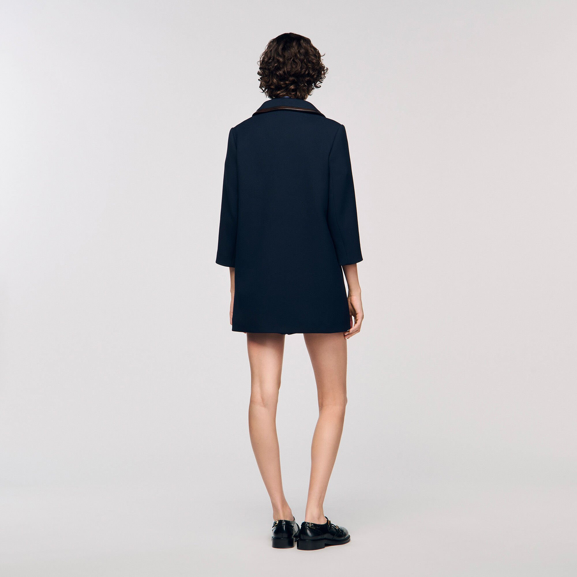 COAT WITH LEATHER STRIPES - 5