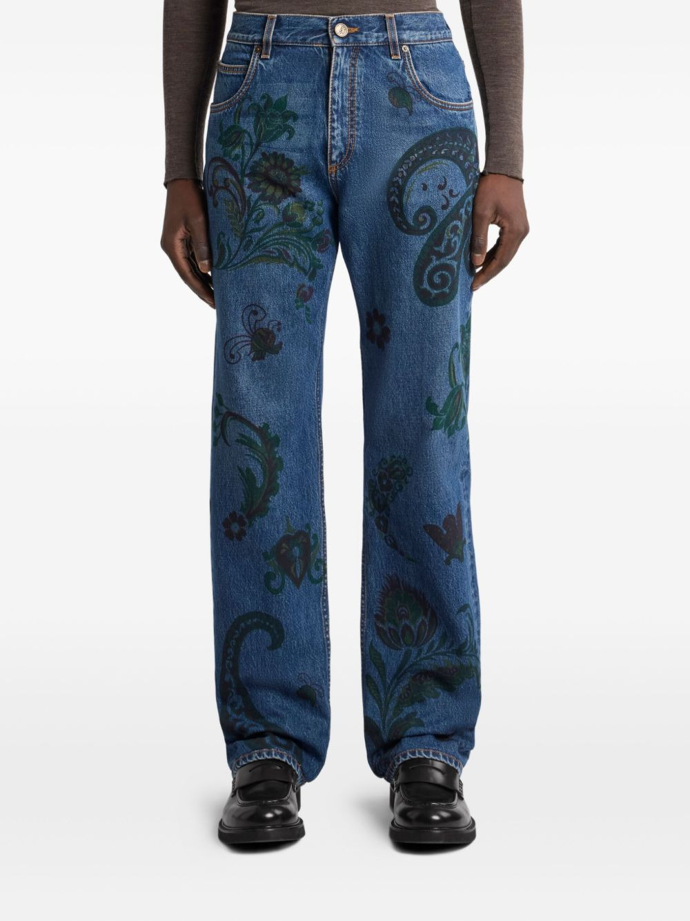paisley print jeans - 3