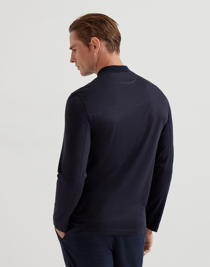Brunello Cucinelli Cotton jersey mock neck long sleeve T-shirt outlook