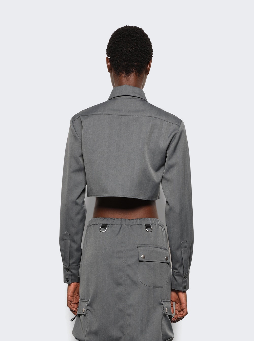 Cropped Shirt Grey Black - 5