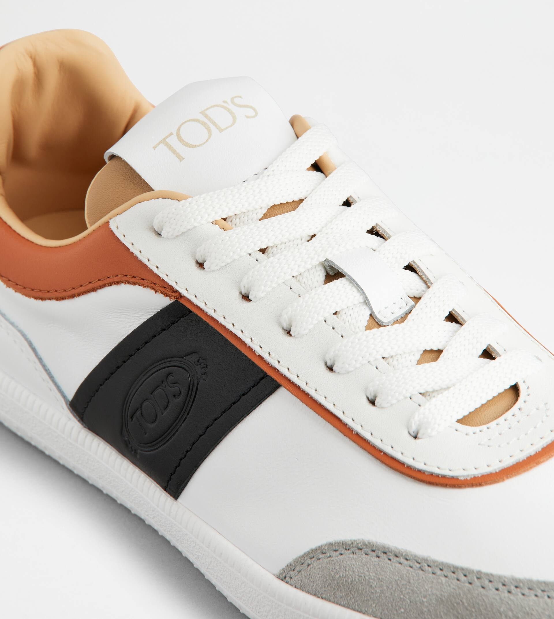 TOD'S TABS SNEAKERS IN LEATHER - WHITE, BLACK, BROWN - 5