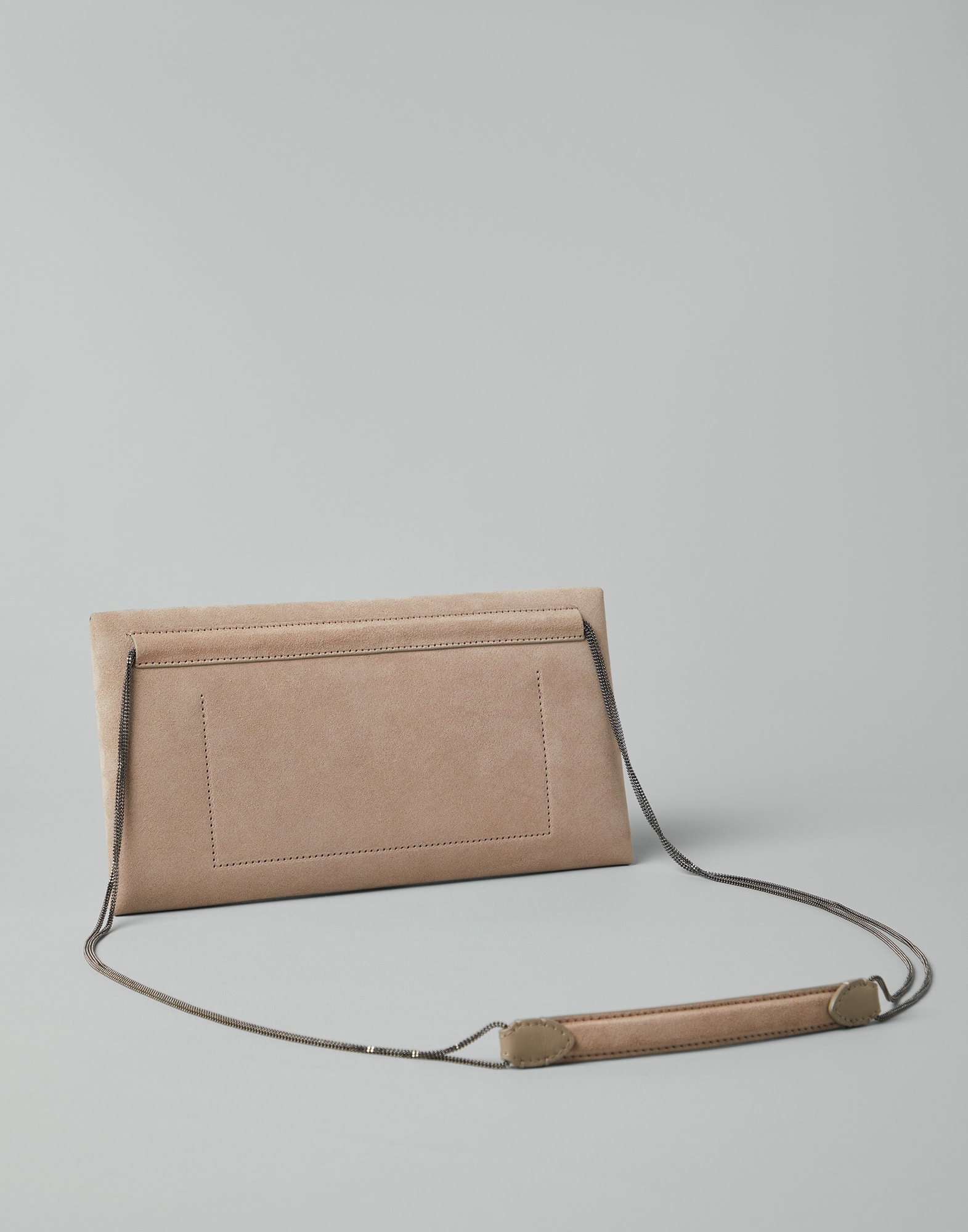 Suede envelope bag with precious chain - 2