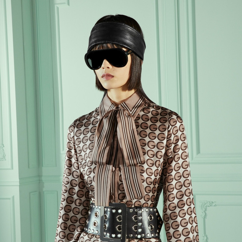 Round G print silk dress 3