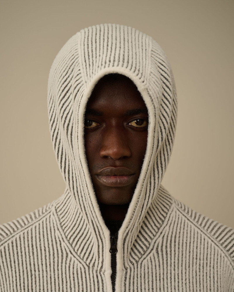 Fleece Knit Hooded Full Zip Sweater 6