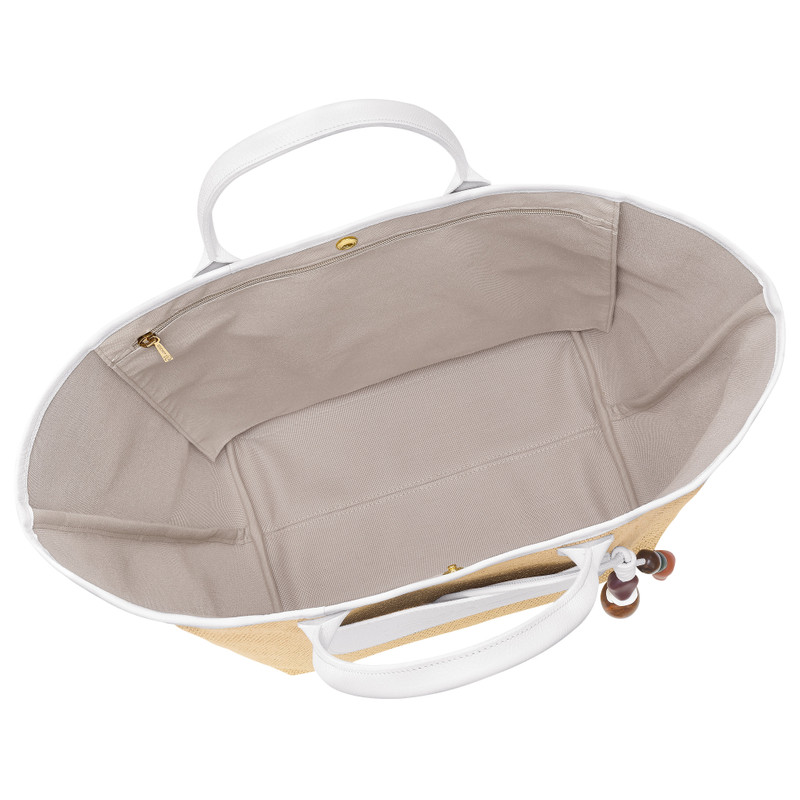 Le Pliage Collection M Basket bag White - Canvas 5