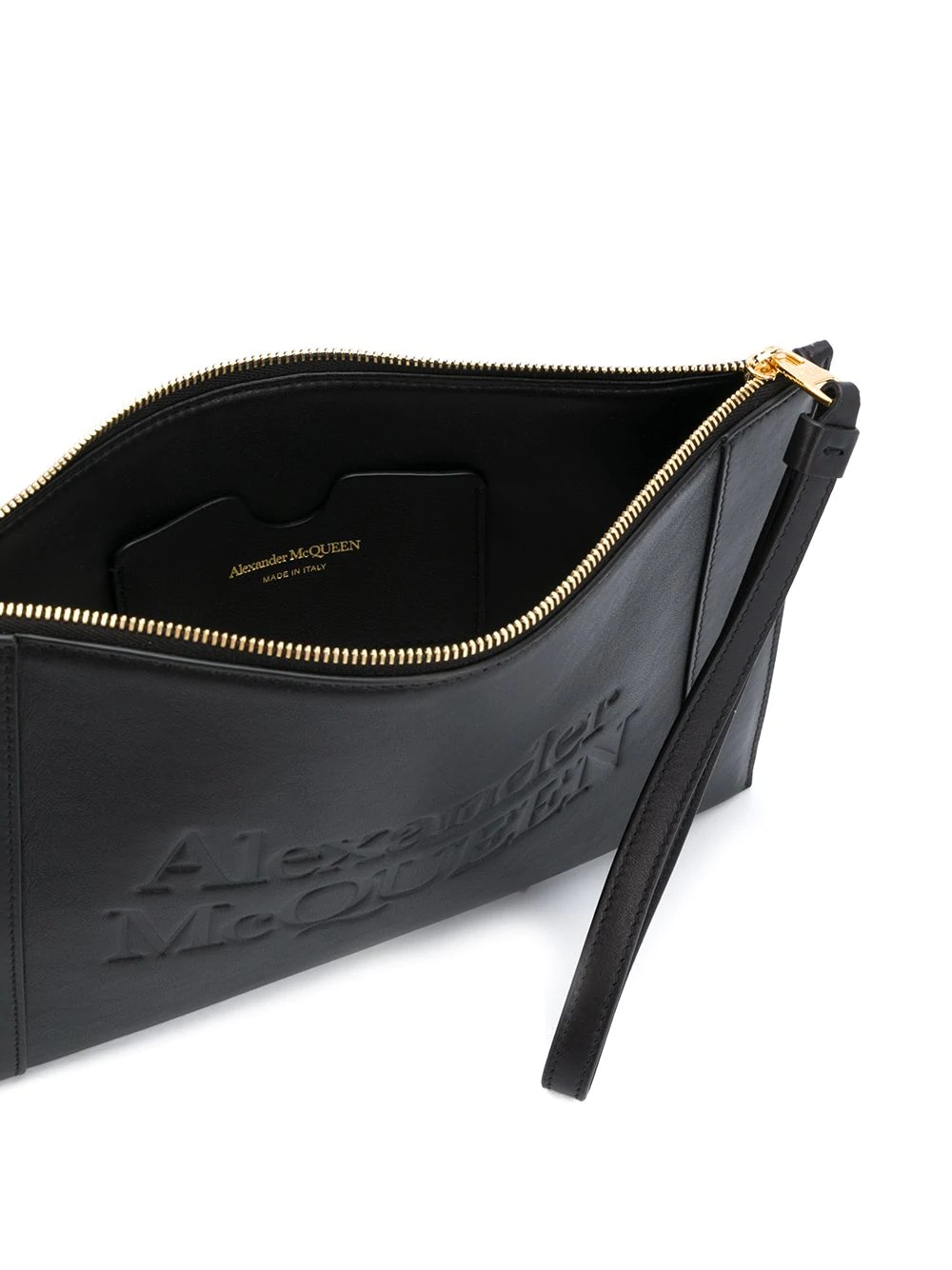 logo-embossed zip clutch - 5