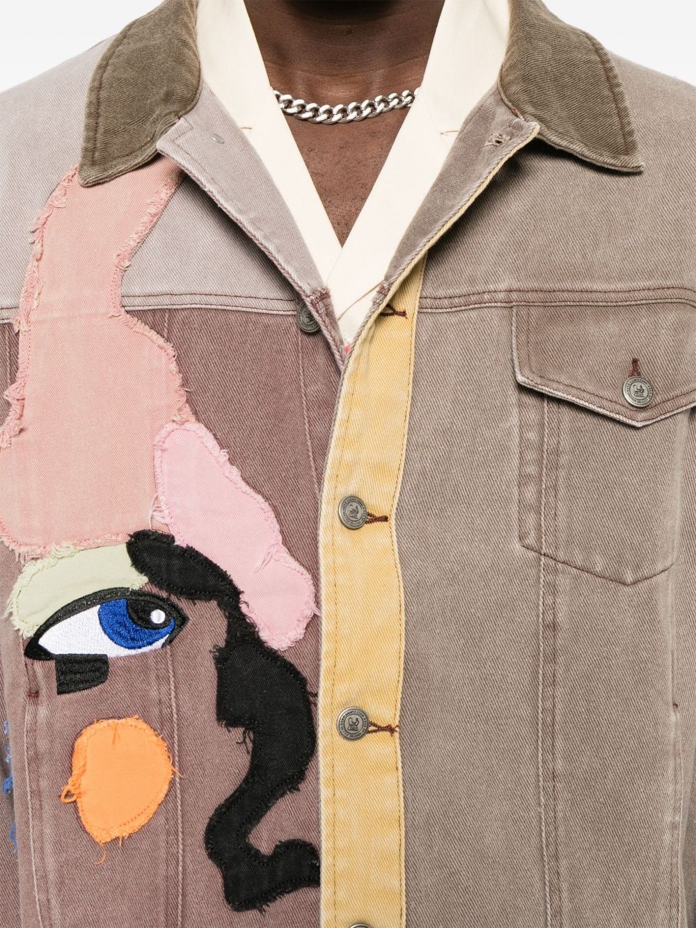 patchwork-face jacket - 5