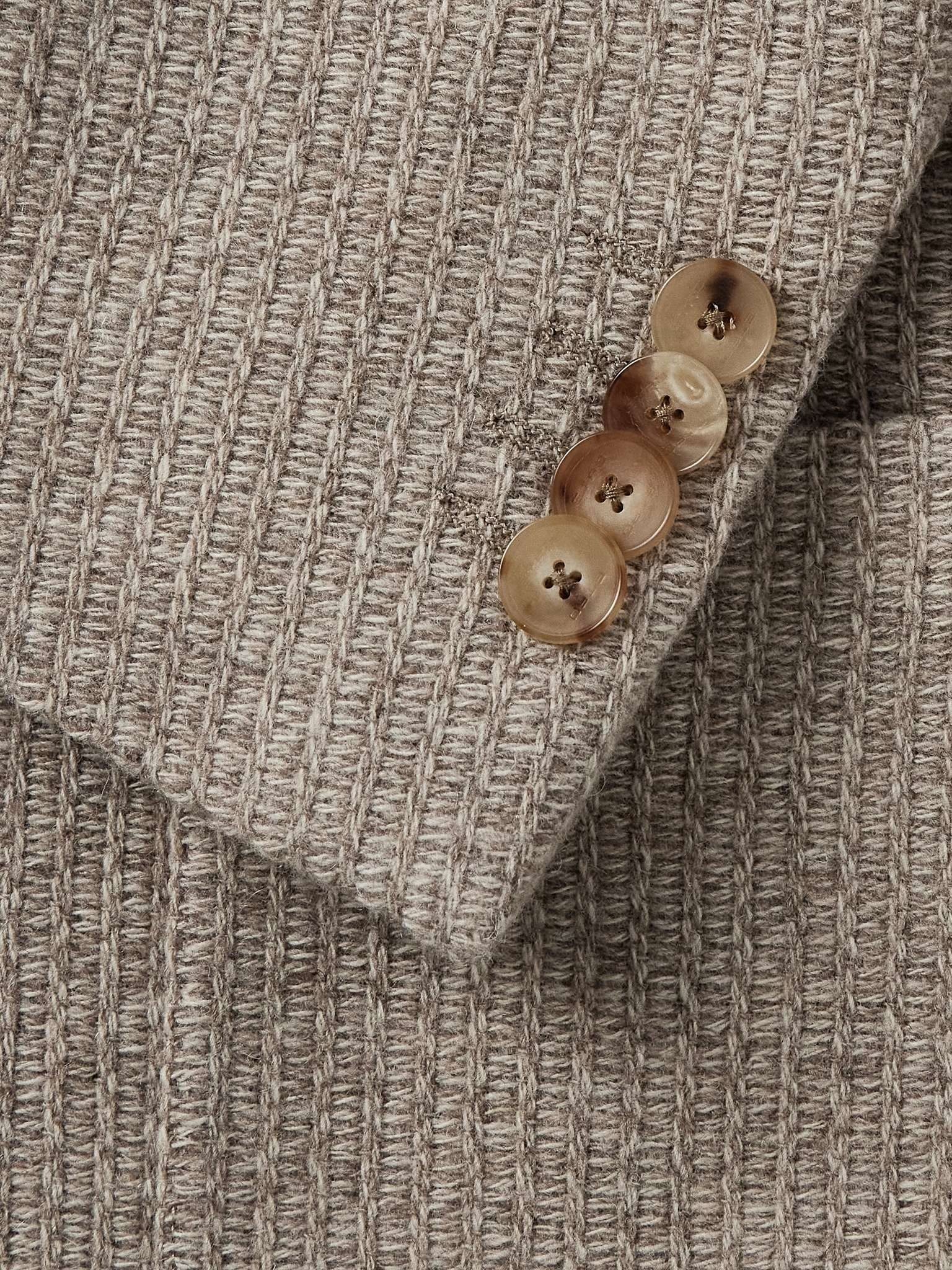 Slim-Fit Double-Breasted Textured-Wool and Cashmere-Blend Blazer - 5
