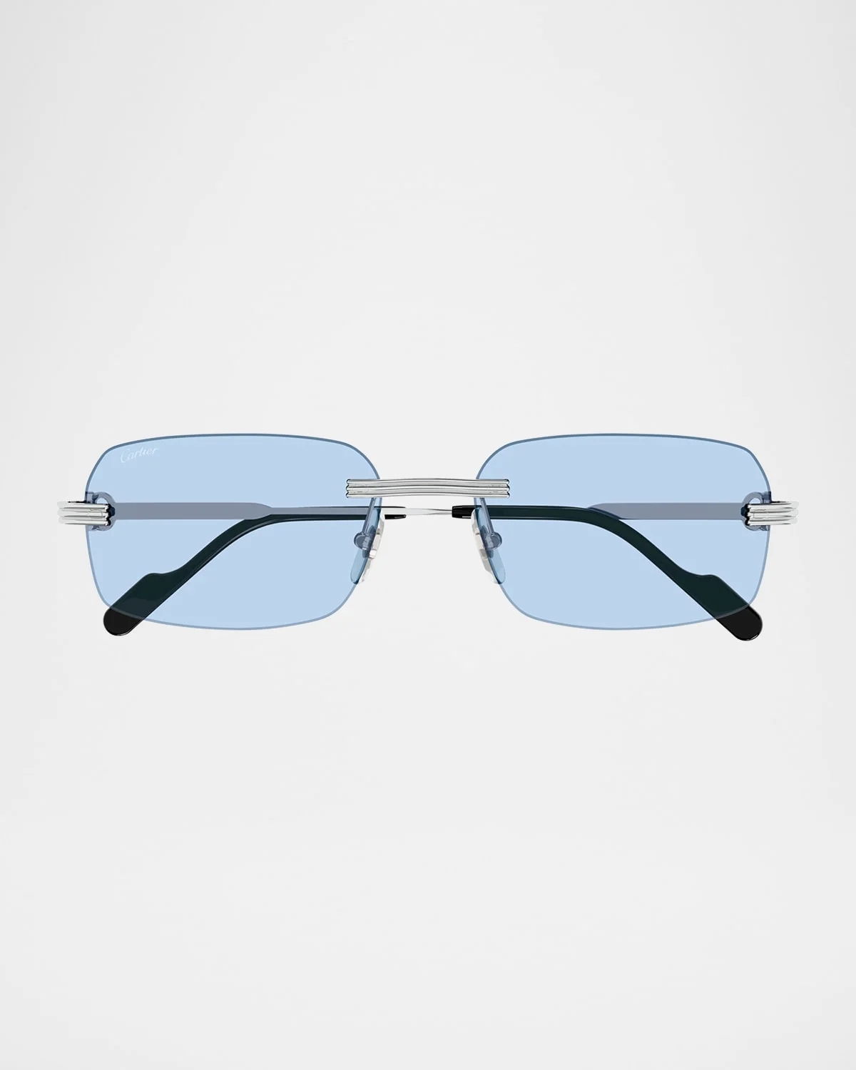 Men's Rimless Rectangle Metal Sunglasses - 1