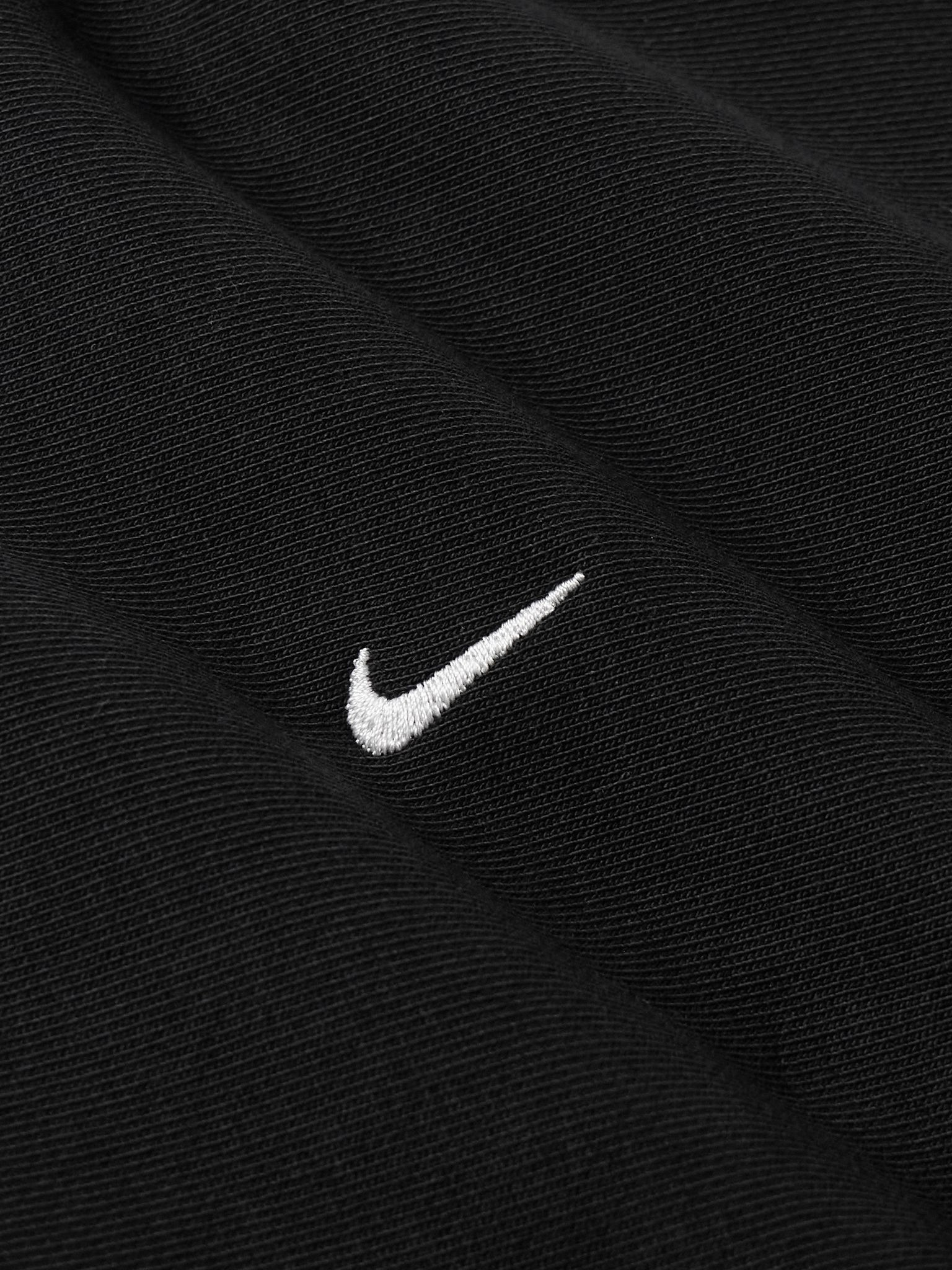 Solo Swoosh Oversized Logo-Embroidered Cotton-Blend Jersey Sweatshirt Black - 4